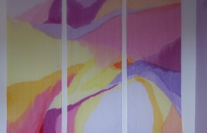 Wandkleed, acryl, doek, stok, 160 x 60 (3x), 2010
