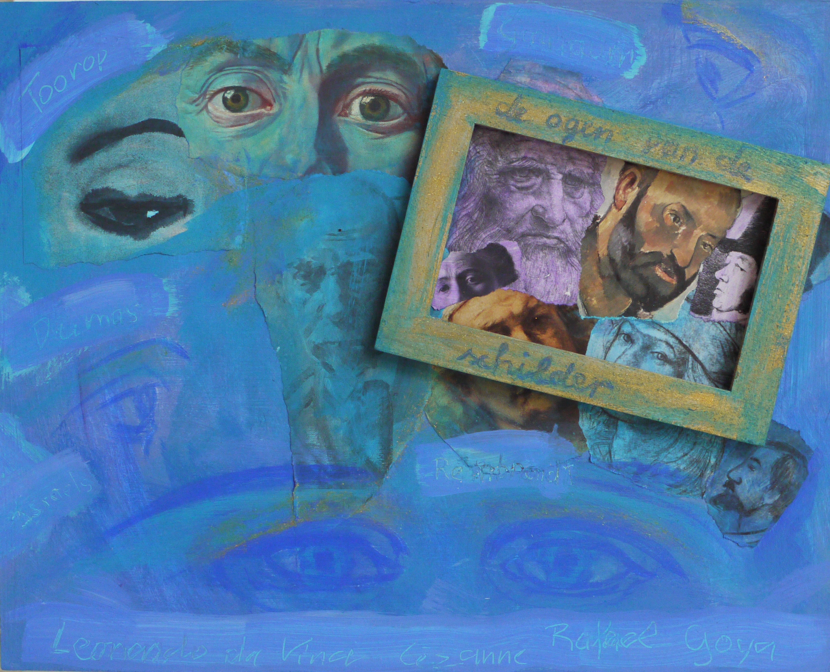 Zien, collage op paneel, 30 x 37 cm, 2011